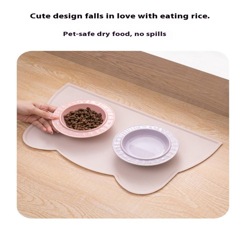 Pet Waterproof Mat Dog Cat Bowl Mat Silicone Non-Slip Pet Feeding Mat Dog Eating Bowl Tray Cushion