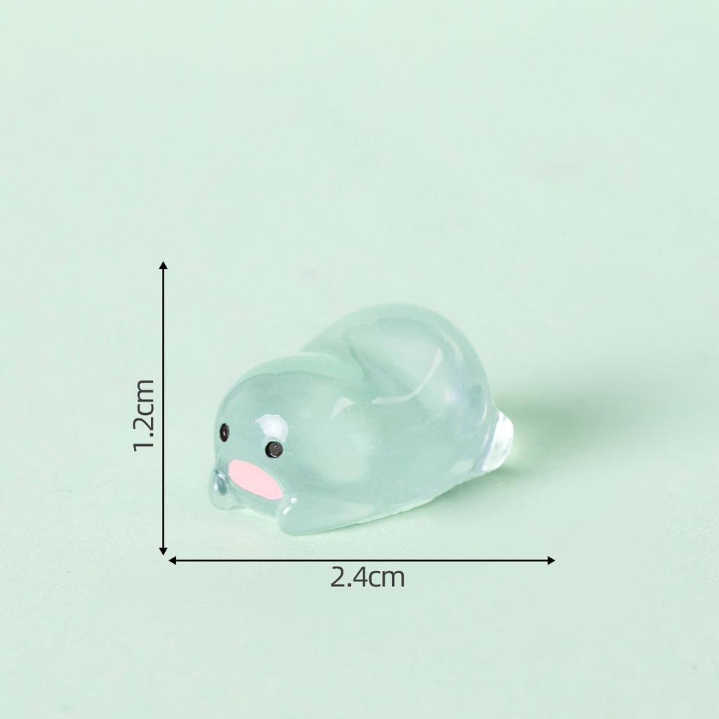 5pcs Cute Mini Clear Water Luminous Resin Craft Miniature Charm Tiny Bonsai Microlandscape Bead Garden Decoration Accessories
