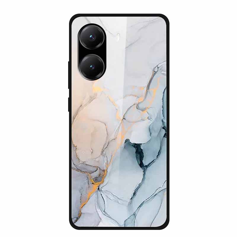 Tempered Glass Case For Poco X7 Pro Back Cover PC Hard Shockproof Cases for Xiaomi PocoX7 Pro Funda Marble Texture Fashion Coque