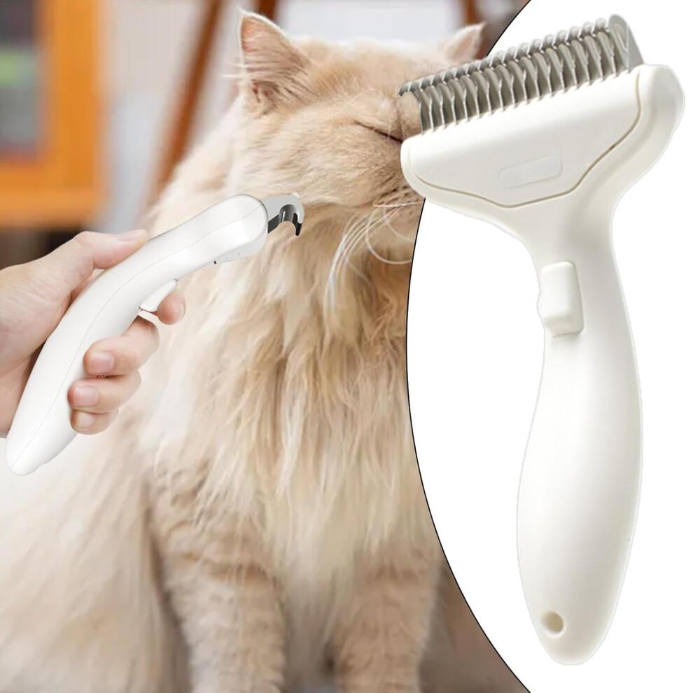 Pet Comb for Cats, Stainless Steel Automatic Hair Removal Grooming Brush, Shedding Tool for Pet Hair Removal