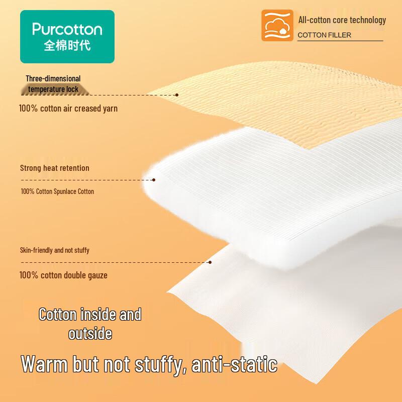 PurCotton Unisex 100% Cotton Gauze Padded Pajama Set