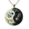 Yin Yang Twin Dragons Necklace Cute Enamel Animal Pendant Trendy Mythical Choker Adjustable for Teen Girls Casual Outfits