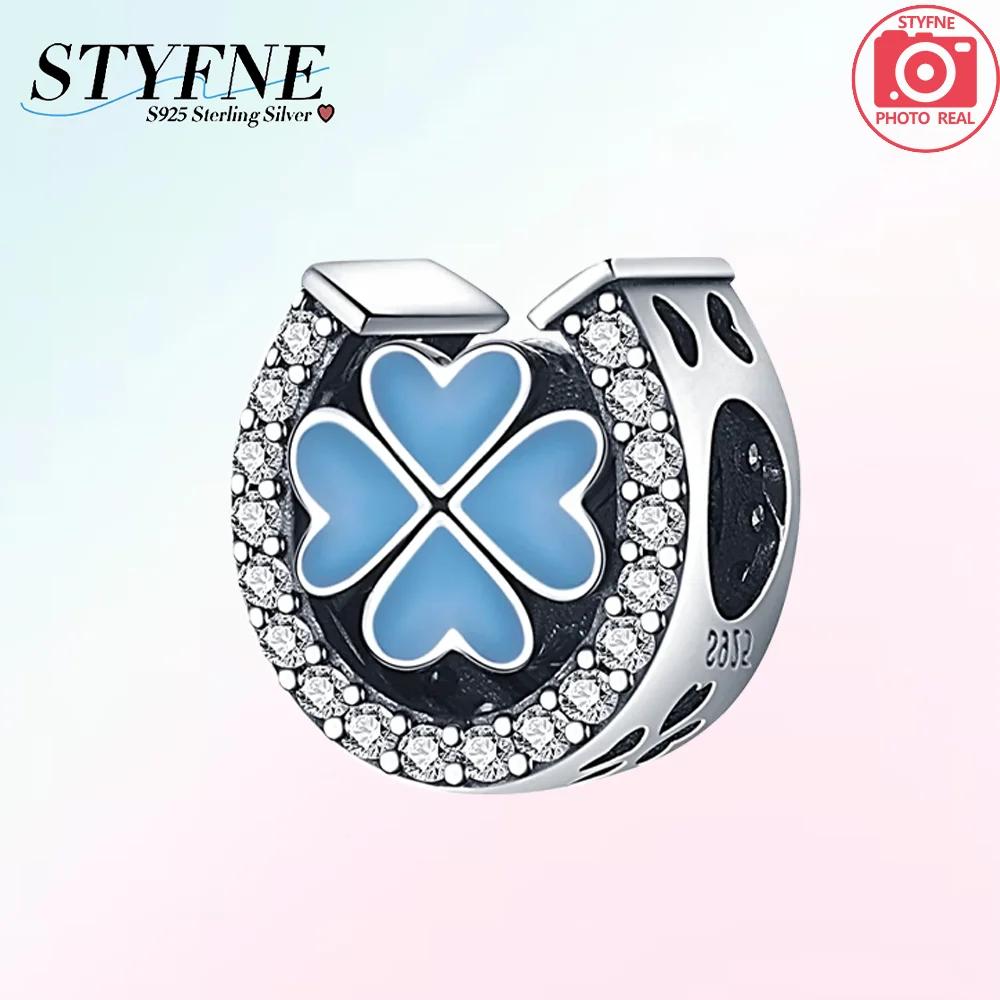 Copper U Shaped Lucky Four Leaf Clover Series Charms Beads Fit Original Bracelet Necklace Fine Diy Women Birthday Jewelry