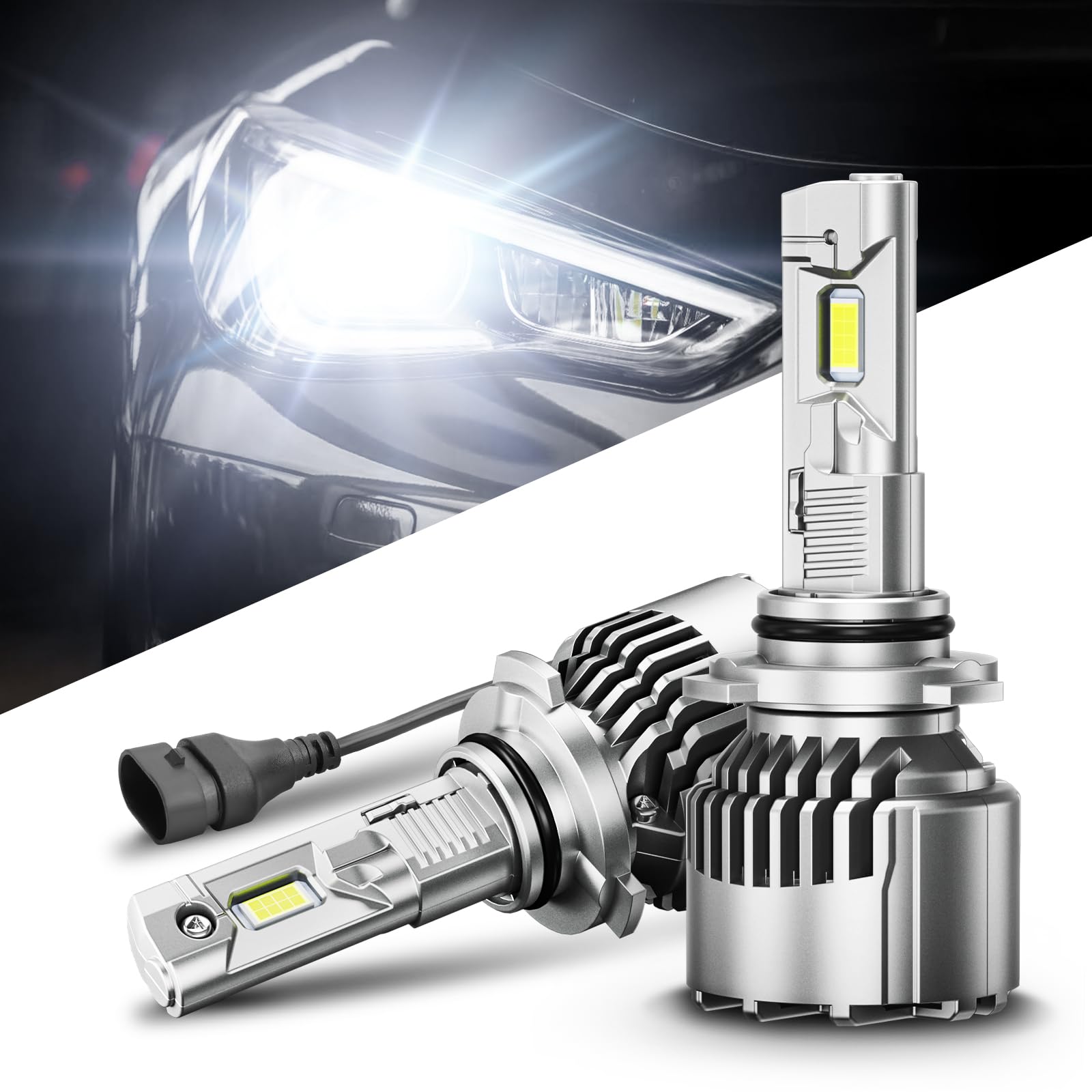 

Светодиодные фары BORDAN hb3 для высокого супер регулируемого и hb4 Техосмотр тихий нагрев CSP и новейшая линейная помехоустойчивость Следующее поколение