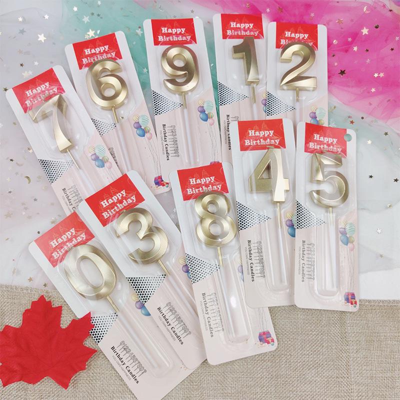 

Разноцветные свечи-цифры с бриллиантами для украшения на день рождения 0 золотой