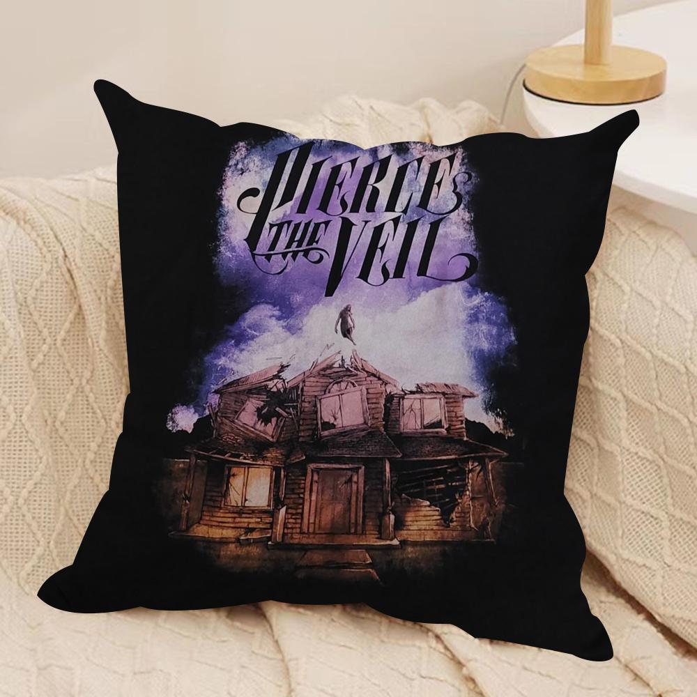 Pierce The Veil Cushion Cover Silky Short Plush Double-Sided Printed Pillow Case for Sofa All Seasons Home Decor Gift