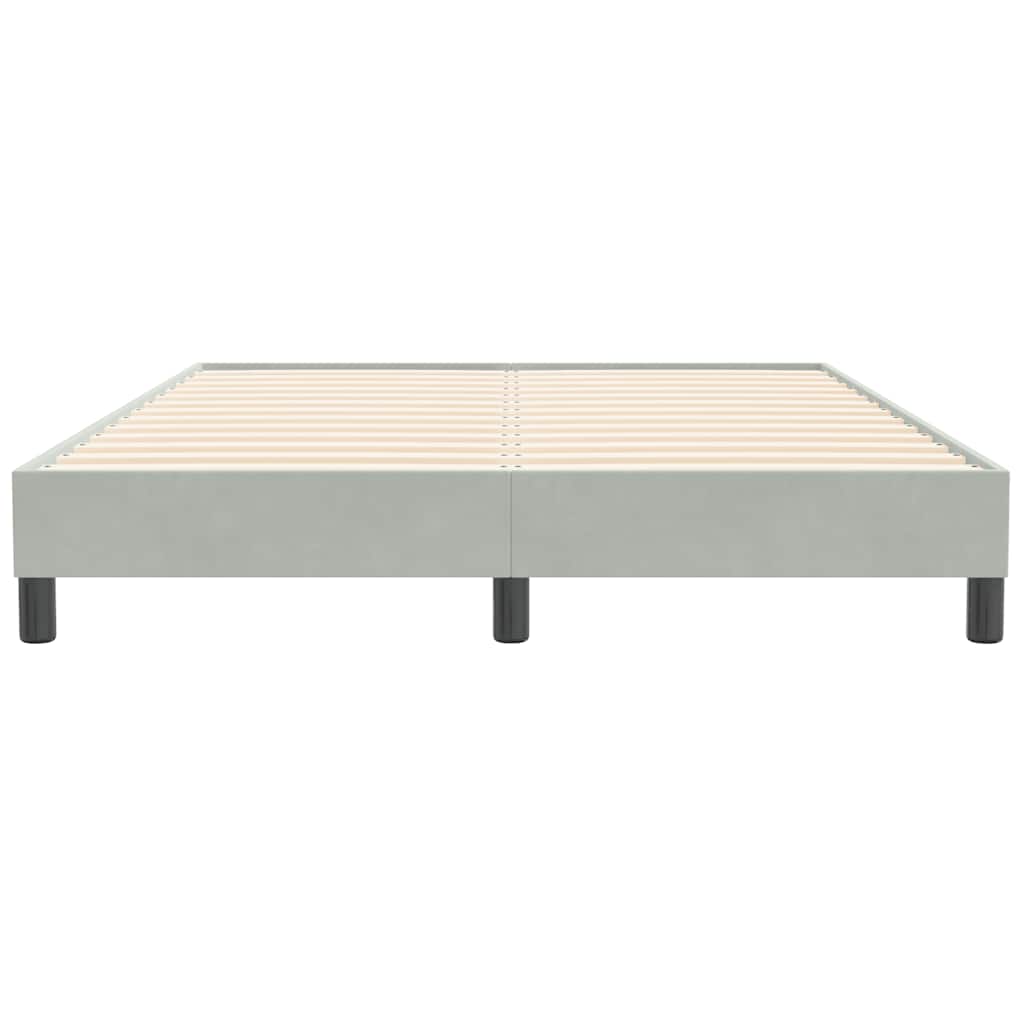 Box Spring Bed Without Mattress Light Grey 160 x 210 cm Velvet