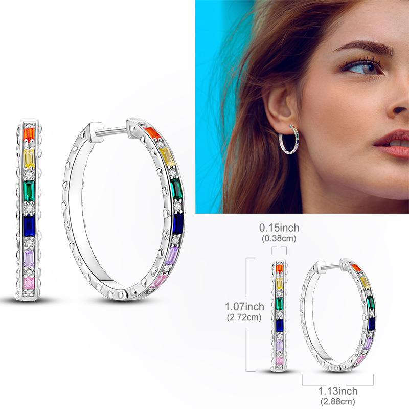 925 Silver Hoop Earring Moon Sun Earring Pendent Zircon Heart Shape Star Eardrop For Women Girl Making Jewelry