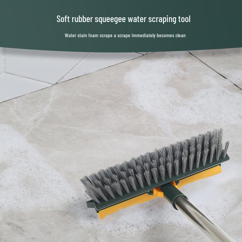 Rotatable Hard Bristle Bathroom Floor Scrubbing Brush for No-Gap Cleaning