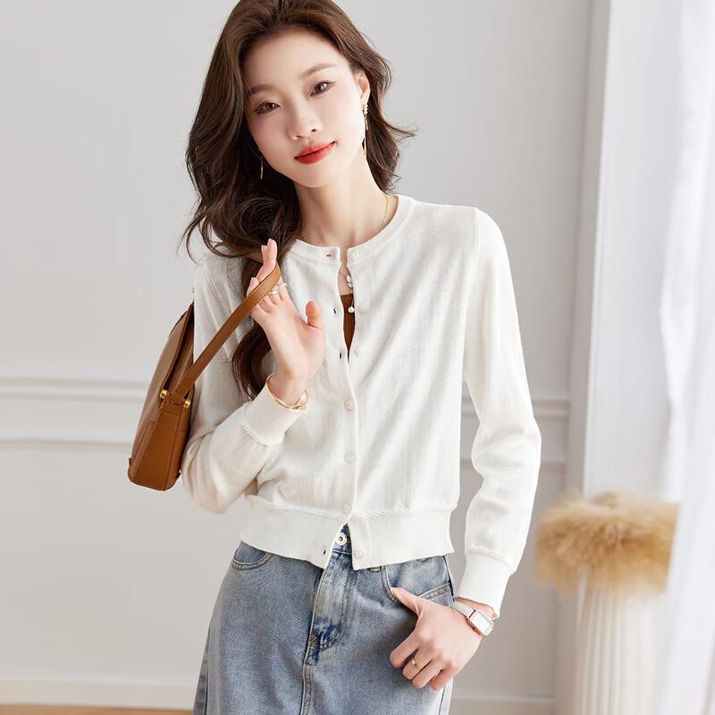 Srcr Women's Cashmere Blend Thin Knit Cardigan