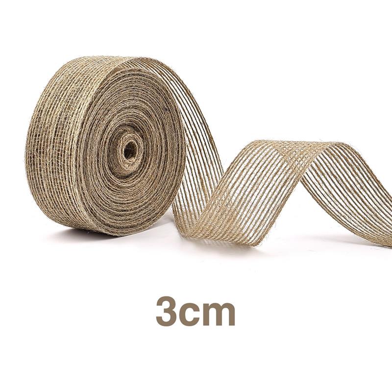 10M Jute Sackleinenbandrolle Gelbes Leinenseil DIY Dekorativ Party Schleife Weihnachten Handgefertigt Angelschnur Verpackung