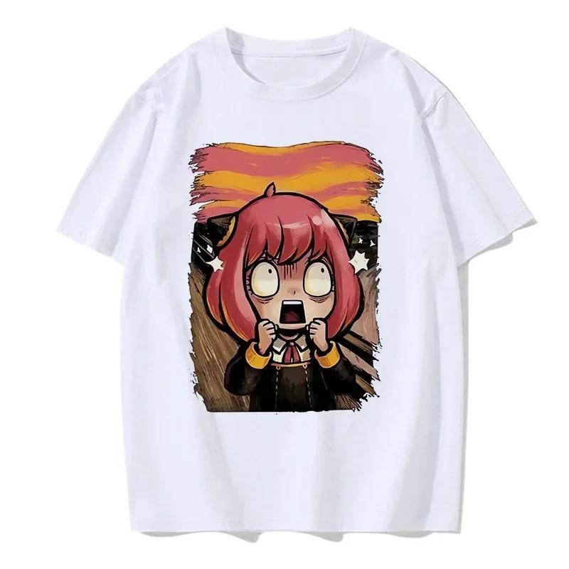 Y2k Shirt Anya Forger Spy X Family Anime T Shirt Kawaii Cartoon Mens_Women Tops Cotton Best Selling Round Neck Comfortable Soft