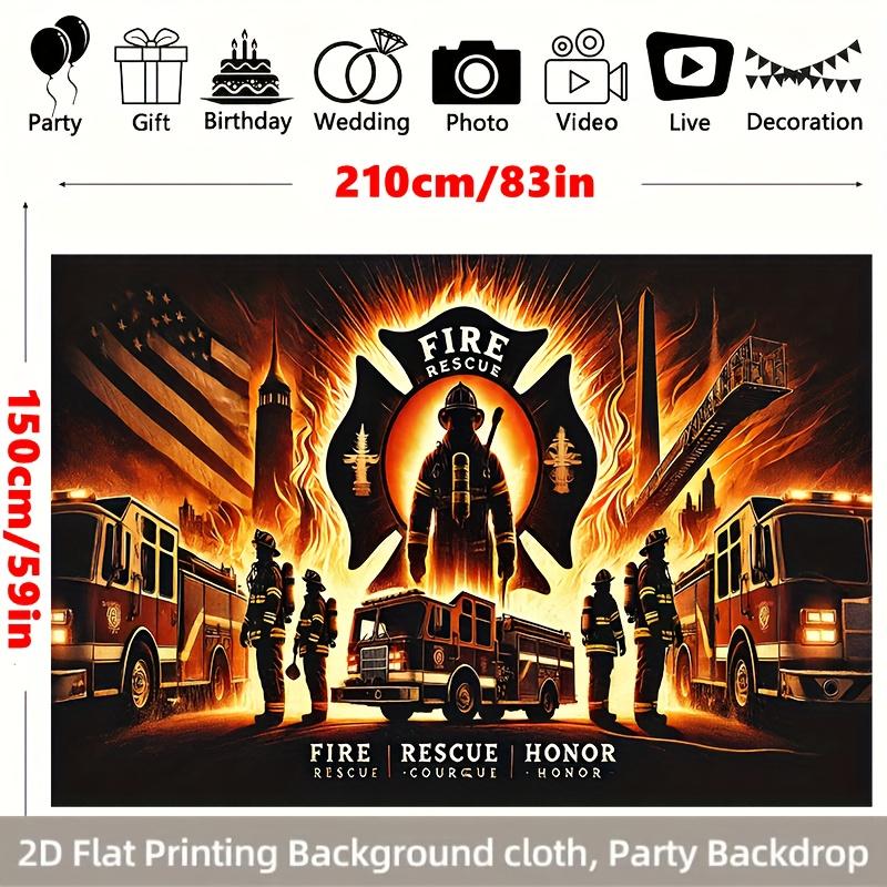 1 piece firefighter bravely fighting the fire party banner no need for power living room bedroom aesthetic tapestry