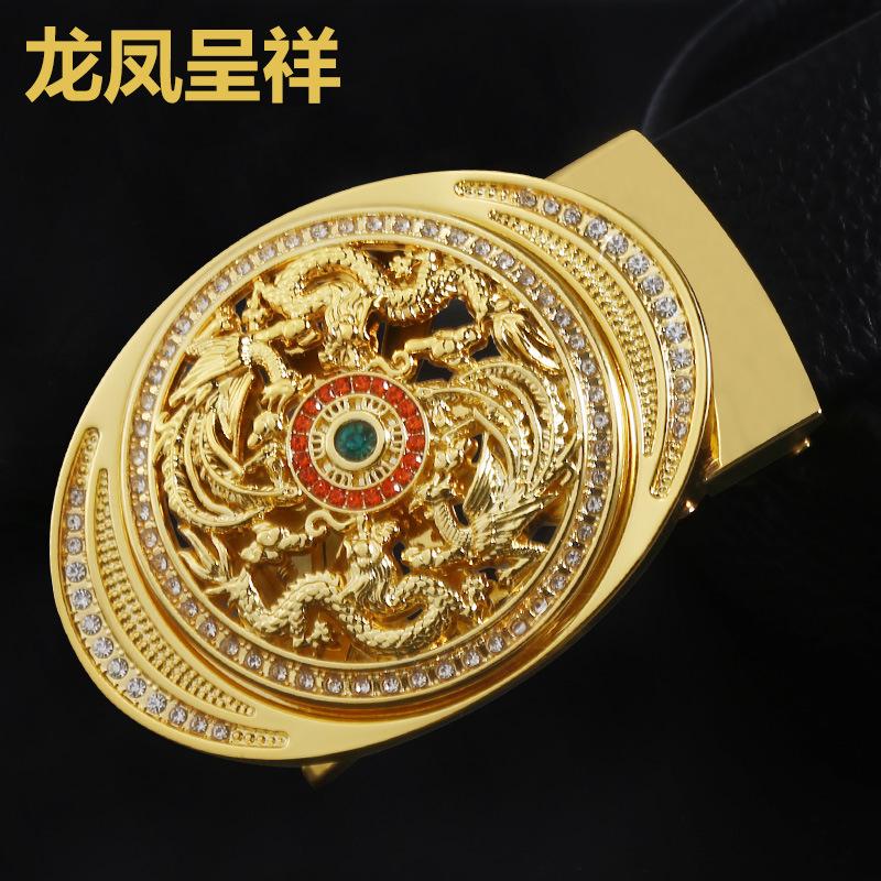 Belt Men'S Zodiac Buckle Diamond Belt Buckle Men'S Business Belt Buckle Cow Gift Belt