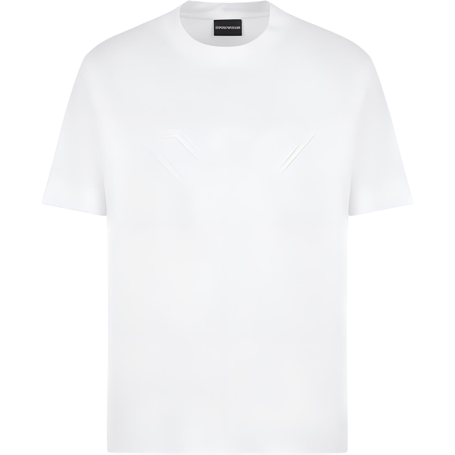 

Emporio Armani Solid Color Logo Embroidered Round Neck Short Sleeve T-Shirt Men tops White 6D1TQ7-1JOCZ-01C7 M