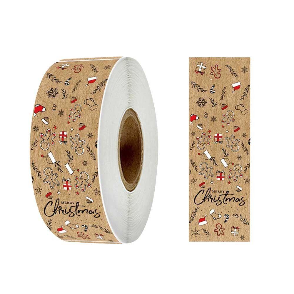Supplies Package Decoration Xmas Sealing Label Kraft Paper Wrapping Decals Merry Christmas Stickers