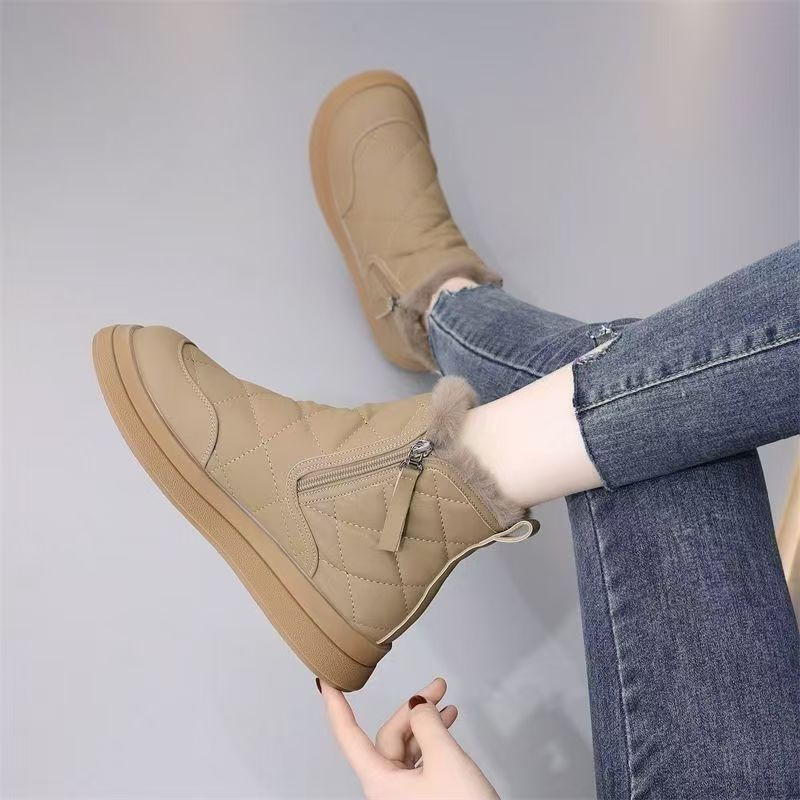 Versatile Warm Snow Boots Women's Winter New Velvet Thickened Non-slip Waterproof Fashion Snow Boots Women's Winter Cotton Shoes