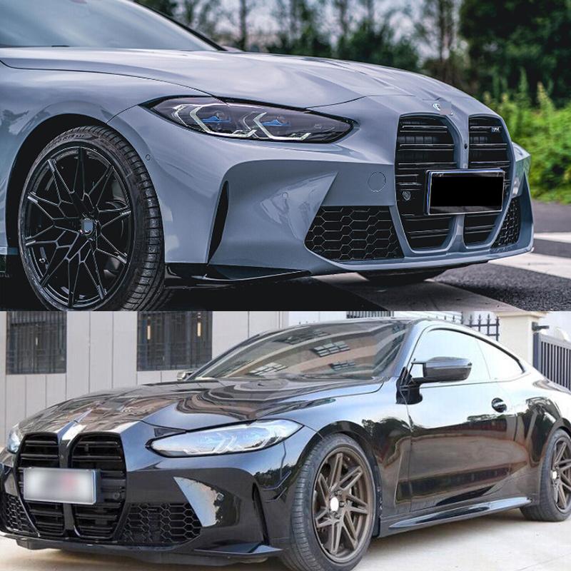 M4 Style Front Bumper Grille Compatible with BMW 4 Series G22 G23 420i 430i 435i M440i 2021-2024 Kidney Racing Grill Gloss Black