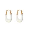 Fashion Milky‑White Enamel Hoop Earrings for Women, High‑End Light‑Luxury Unique Design Click‑In Ear Buckle Earrings, Exquisite