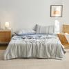 New Solid Color Simple Striped Air-conditioned House Summer Quilt Wabi Series Cotton Summer Quilt Four-piece Set