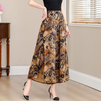 Women's Plus-size Wide-leg Pants Summer Bohemian Style High-waisted Casual Pants Elegant Fashion Culottes