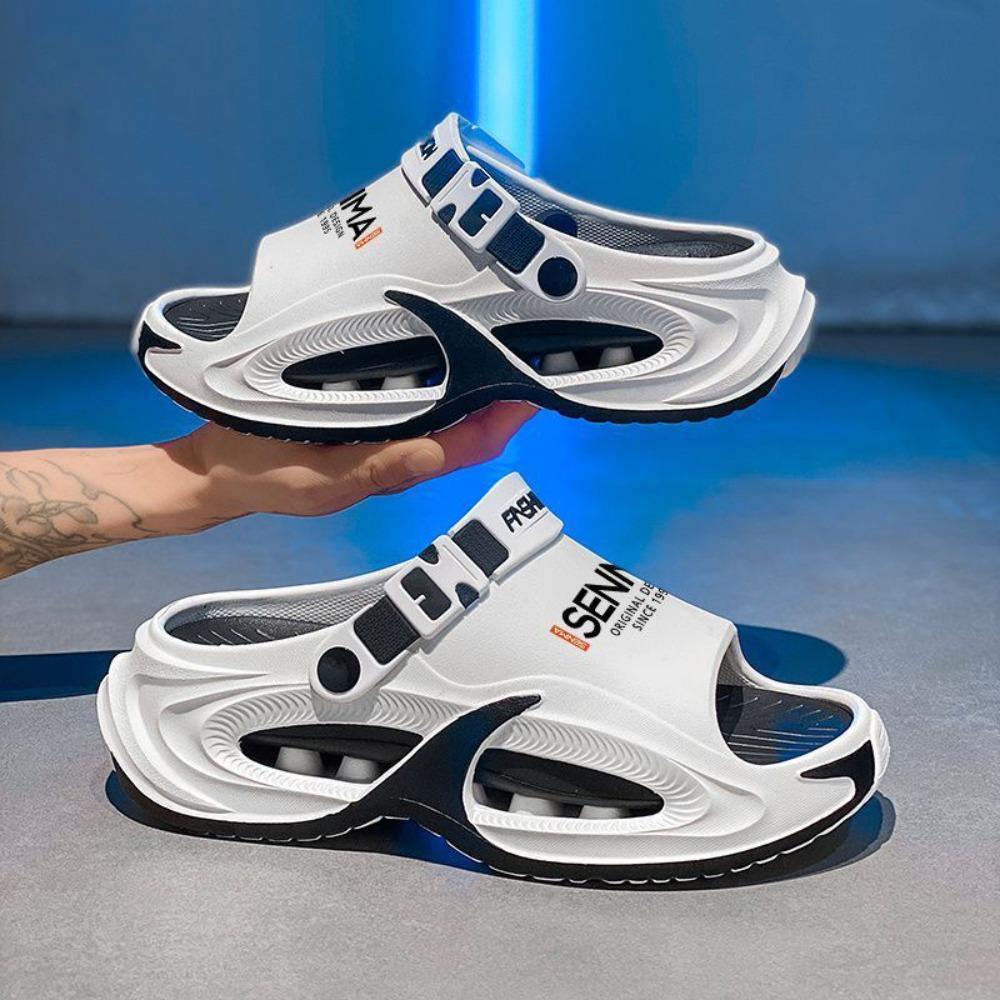 Herren 2-in-1 Sommersandalen & Hausschuhe, Rutschfeste Wasserdichte Dicke Sohle Langlebige Outdoor Fahrten Freizeit Schuhe 40-41 weiß