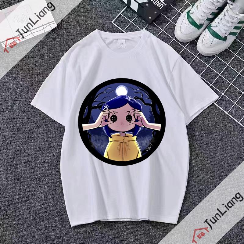 

Trend T-shirt Caroline T-shirt Tim Burton Neil Gaiman s Nightmare Before Christmas Goth Dark T-shirt style Stylish baggy top 4XL