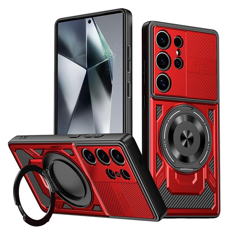 For Magsafe Magnetic 360 ° Rotat Metal Car Bracket Ring Armor Phone Case For Samsung S25 Ultra S23 S20 S21 S22 S24 Ultra Plus FE