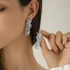Exaggerate Trendy Liquid Lava Metal Heart Drop Stud Earrings for Women Charm Geometric Irregular Folds Party Jewelry Accessory