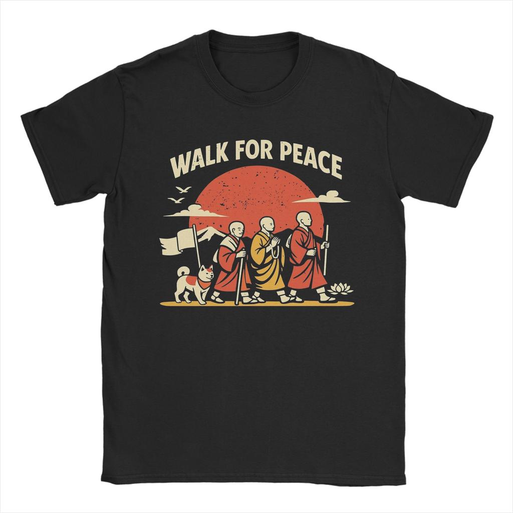 Unisex Women Walk For Peace T Shirt Pure Cotton Clothing Funny Short Sleeve Round Neck Tee Shirt Gift TShirts