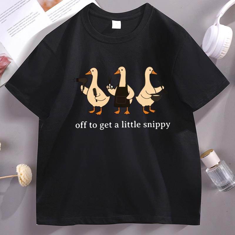 Funny Hair Dresser TShirt Goose Graphic Tees Cute Barber Tee Casual Loose Round Neck Short Sleeve T Shirt Unisex Women Clothes
