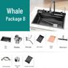 Whale Style Stainless Steel Multifunctional Kitchen Sink with Digital Display