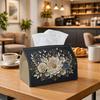 1pc Modern Floral Tissue Box - Multi-Functional Napkin Dispenser, Two Sizes Available Made of Durable Polyester, Decorated with Paper Cut Dark Elegant