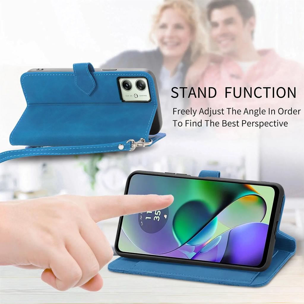 Zipper Cards Solt Leather Wallet Case for Motorola Moto G84 G54 G73 G53 G23 G72 G32 G60 G42 G52 Purse Pocket Stand Flower Cover