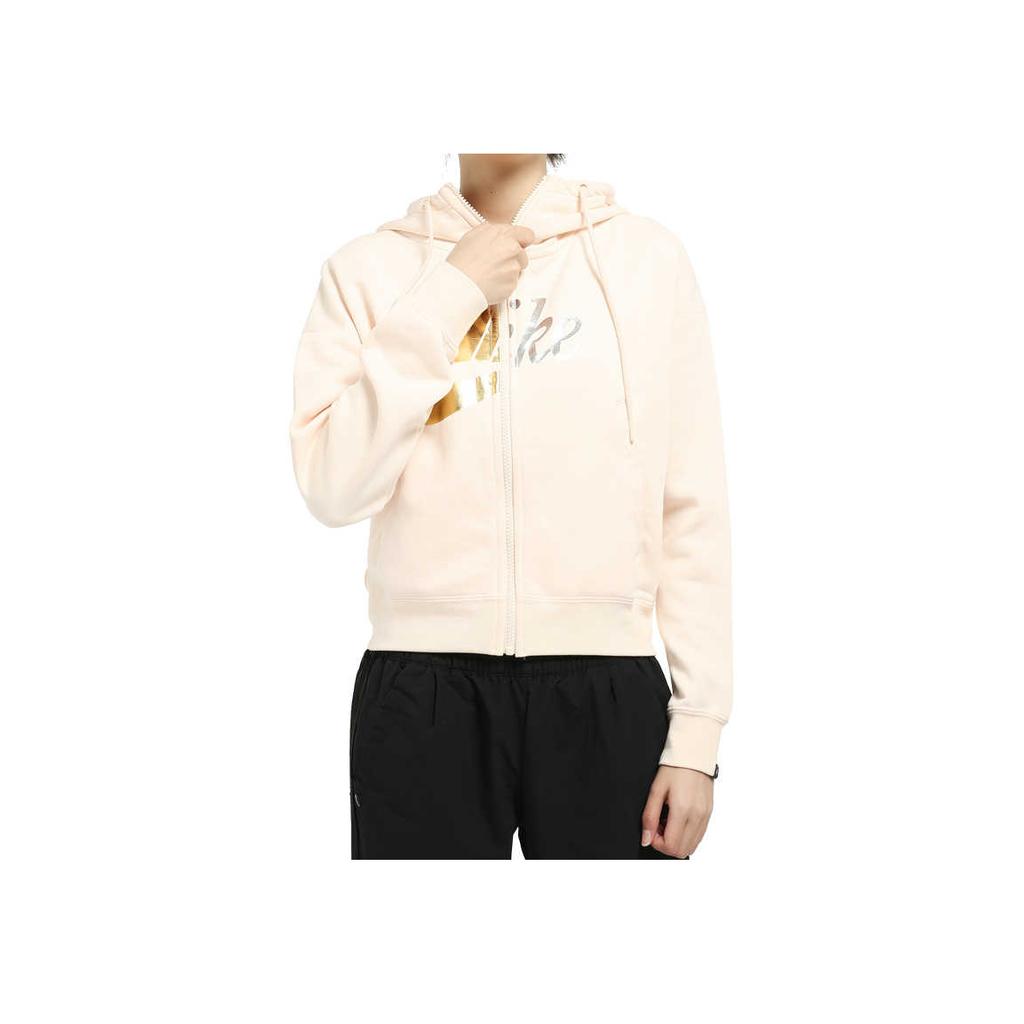 Nike Letter Logo Printed Drawstring Hoodie Women Hoodies Pink AJ0091-838