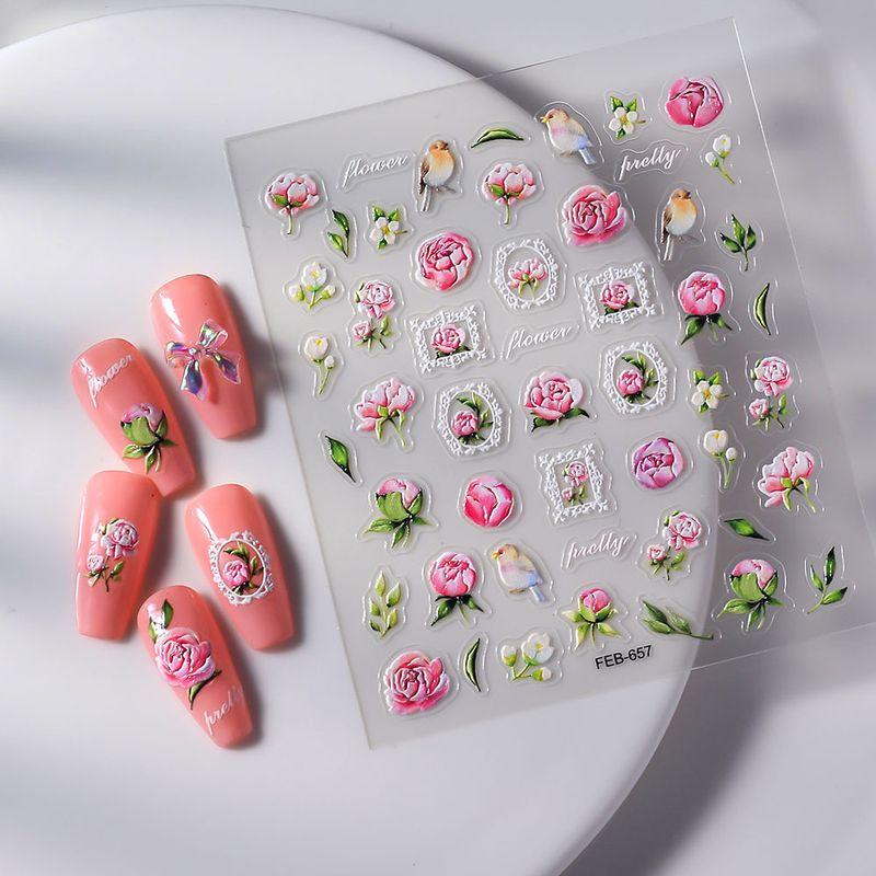 

Manicure Stickers Embossed Artificial Dried Flower Stickers Blooming Flowers Brocade Three-Dimensional Color Small Floral Nail Decals Decorations FEB-657