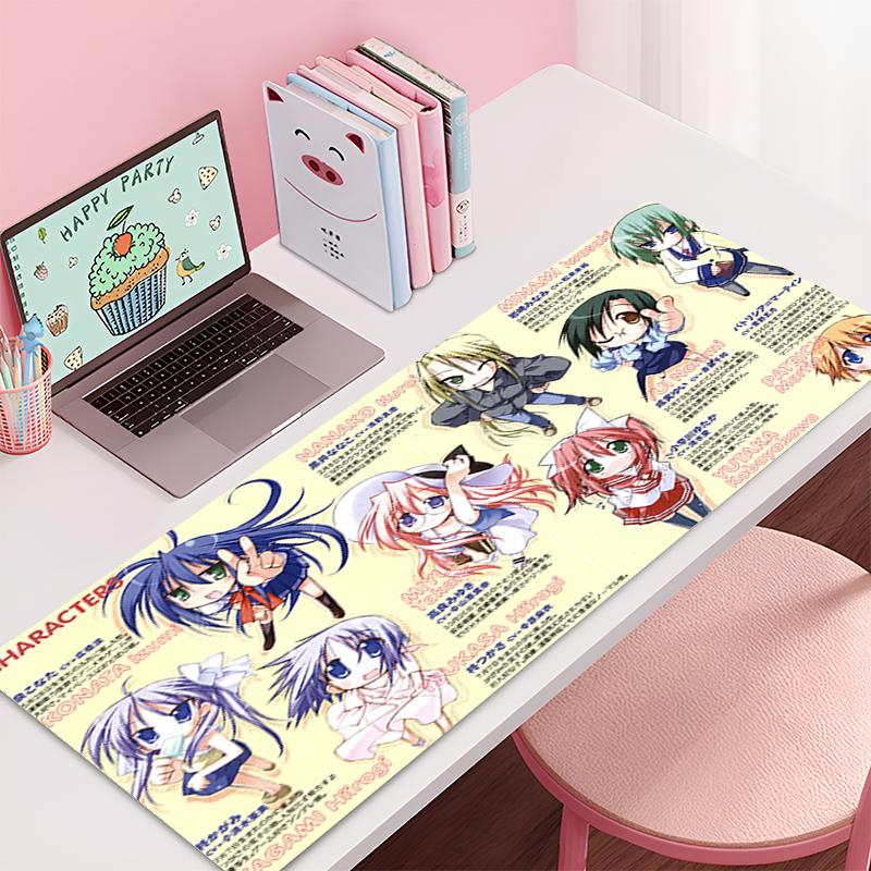 Anime Mouse Pad Large Gaming Laptop Accessories Deskmat Desk Protector Anime Konata Izumi Rubber Keyboard Mat Kawaii Mousepad