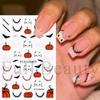 New Nail Art Stickers Halloween Cartoon Scar Pumpkin Bat Spider Web Adhesive Nail Sticker