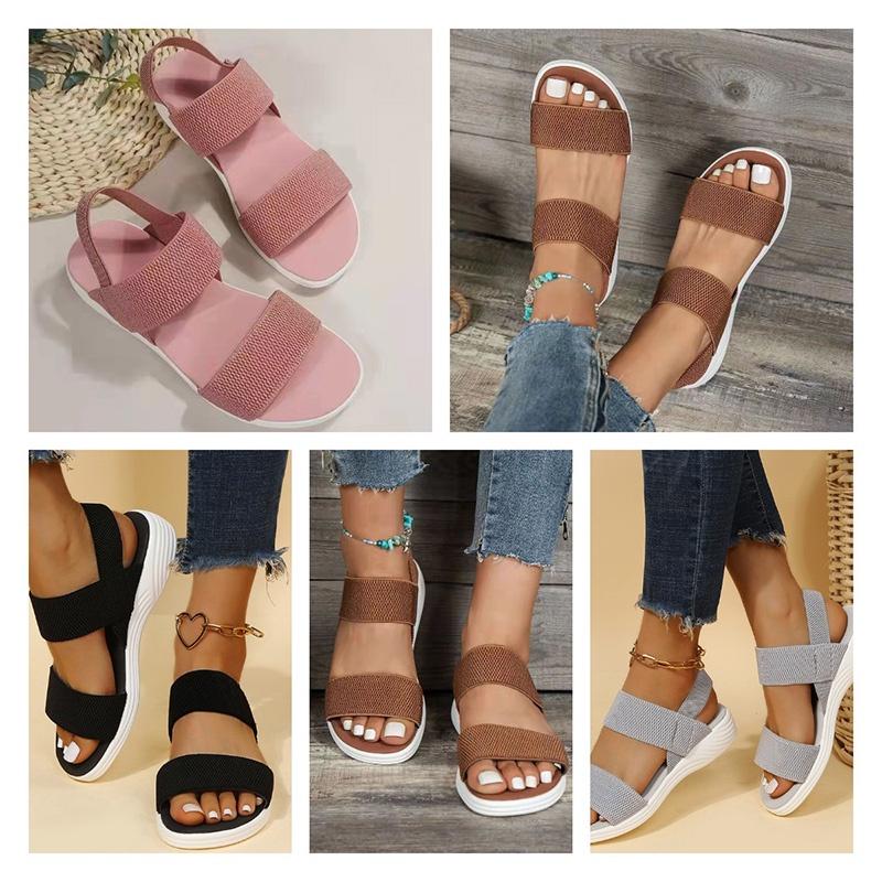 Stylish Fish-mouth Casual Sandals With Elastic Strap For Women Characters)