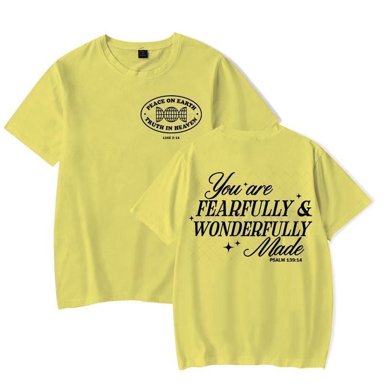 Gift for Christian Tshirt You Are Fearfully Wonderfully Made Graphic T Shirts Women Funny Religious Christian Faith Tee Shirt
