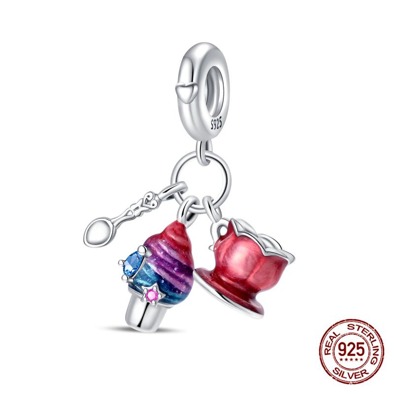 Fit Originalbracelet Cute Cake Beaded Afternoon Tea-Heart Shaped Donut Charms Diy Jewelry Making Women Giftcopper