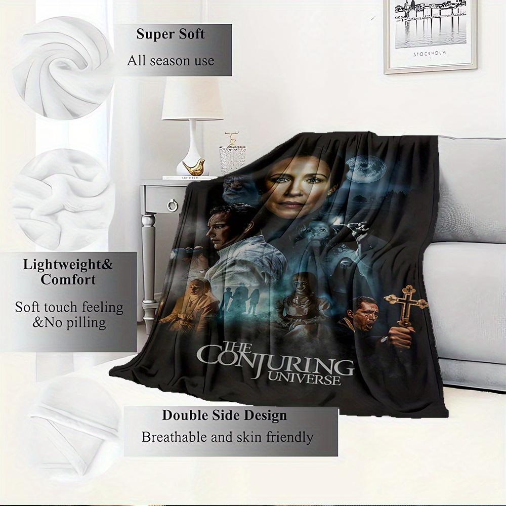 Für Geister-, Spuk-, The Conjuring-Themen-Flanell-Decke, Glam-Stil, Digitaldruck, Ganzjahreskomfort, Reißfest, Gestrickte Handwerkskunst