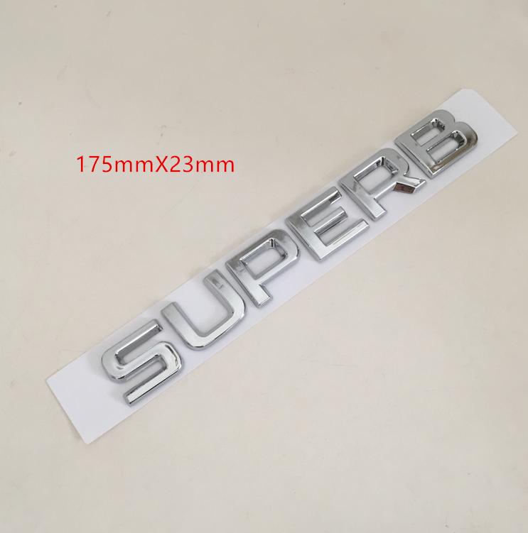 rtgks1 1pcs 3D ABS SUPERB high quality silver/black car Letter Emblem Rear tail trunk Decals badge sticker Decal styling For Skoda