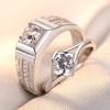 Fashionable Domineering Men's Ring: Inlaid Zirconia Adjustable Couple Ring