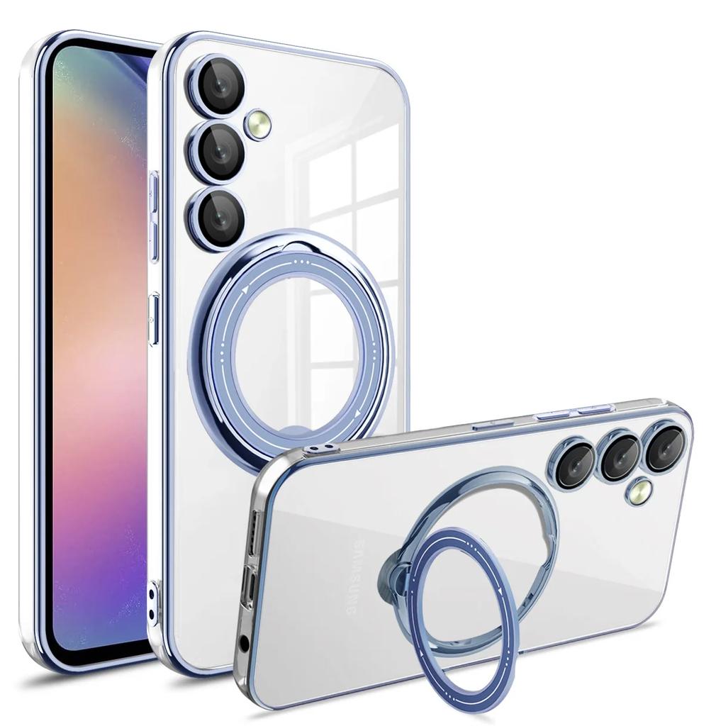 Průhledný kroužek MagSafe s magnetickým pouzdrem pro bezdrátové nabíjení pro Samsung Galaxy S24 S23 Ultra Plus FE A55 A35 A15 A54 A34 A14 5G