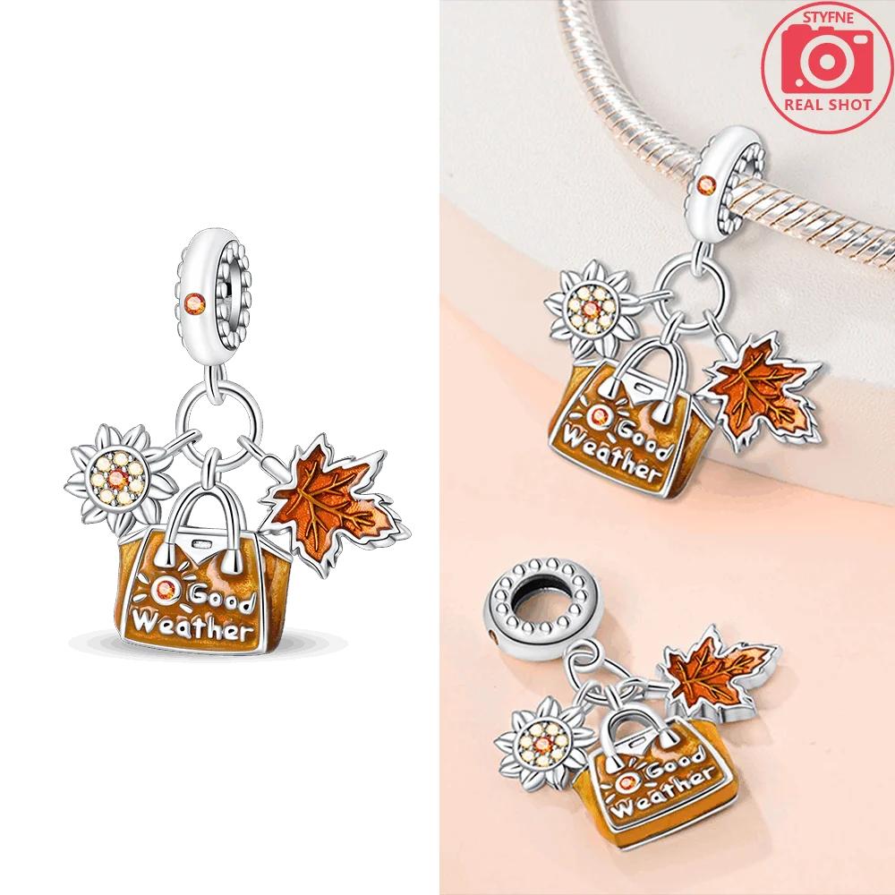 Autumn Harvest Series Squirrel Maple Leaf Pumpkin Copper Charms Pendants Fitoriginal Bracelets Diy Jewelry