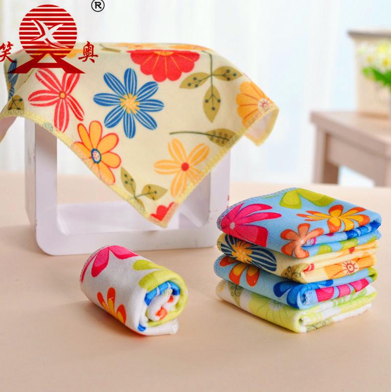 Microfiber Heat Transfer Flower Square Towel Soft Absorbent Children's Hand Towel Cleaning Towel