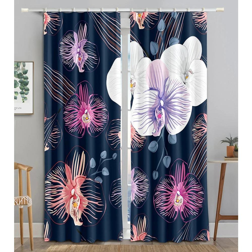 New Cheap Pink Flower Fish Green Peacock Curtain Bedroom Hotel Window High Shading  New Fashion Beautiful Color Pattern 2 Panel