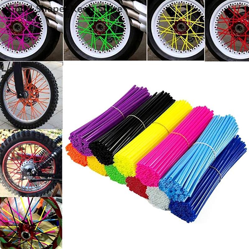 Motorcycle Bike Color Rims Skin Trim Covers Pipe, 36/72pcs Wheel Spoke Protector Wraps, Bike Rim Cover Kit