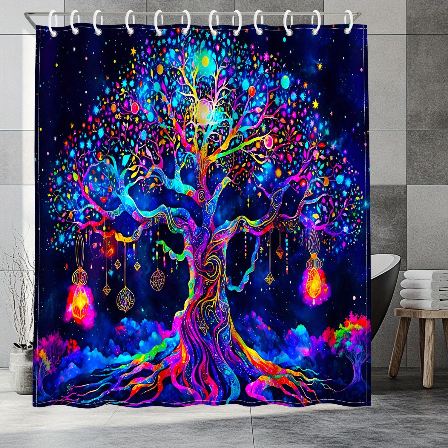 

Vikama Psychedelic Tree Of Life Shower Curtain Bohemian-Style Waterproof Bathroom Screen Bedroom & Dormitory Decor W60H190(CM)-1 Pcs